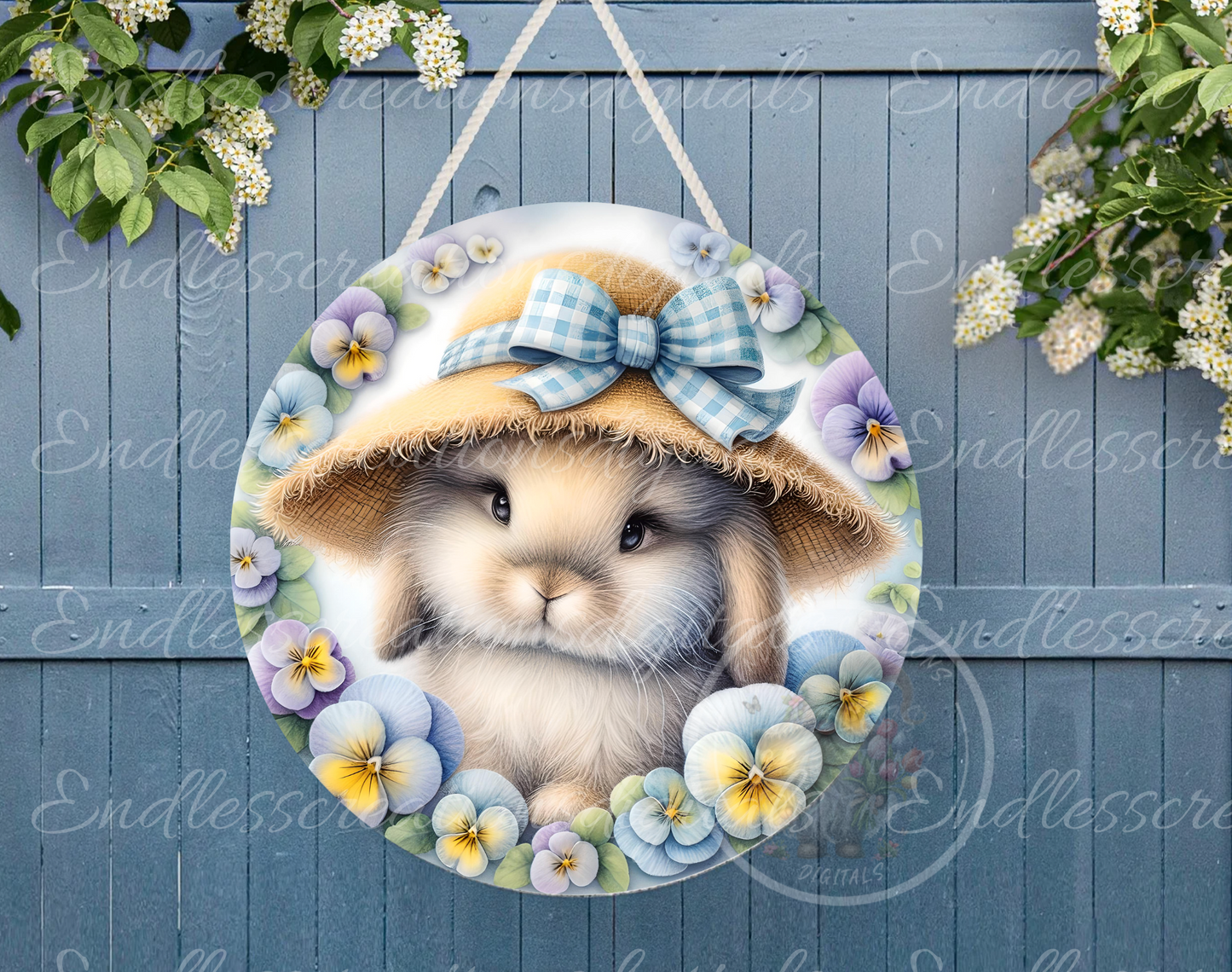 SPRING FLORAL BUNNY