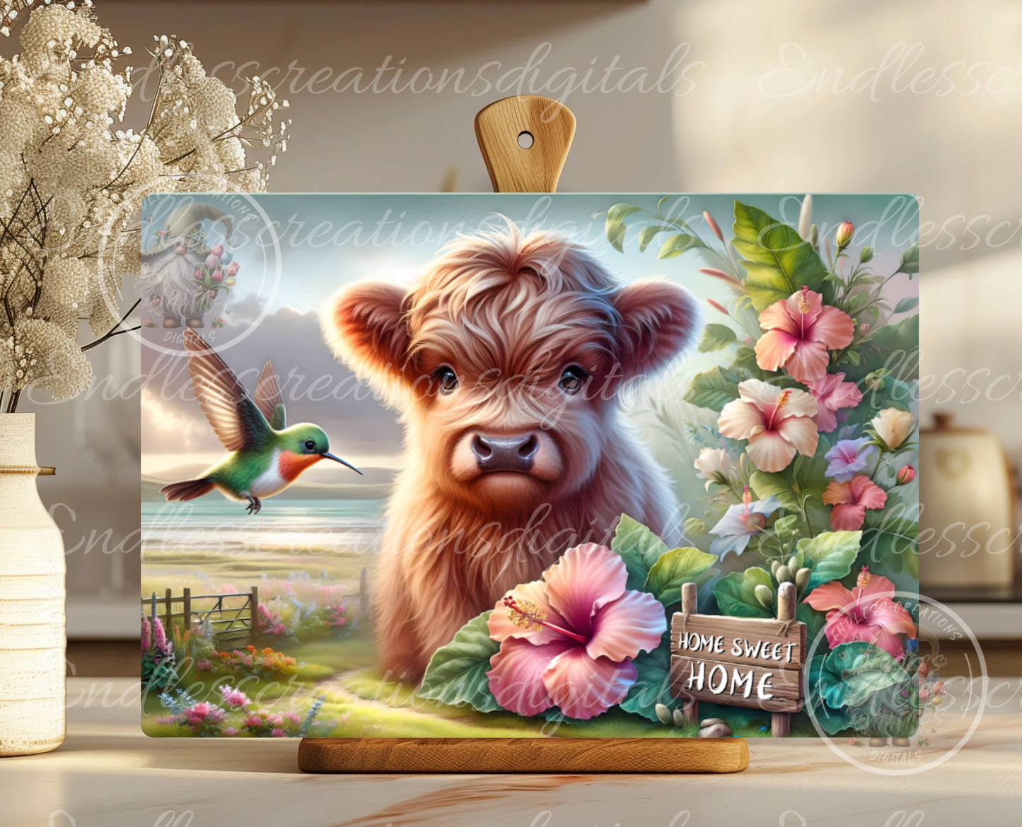 TROPICAL HIBISCUS HIGHLAND COW SUMMER