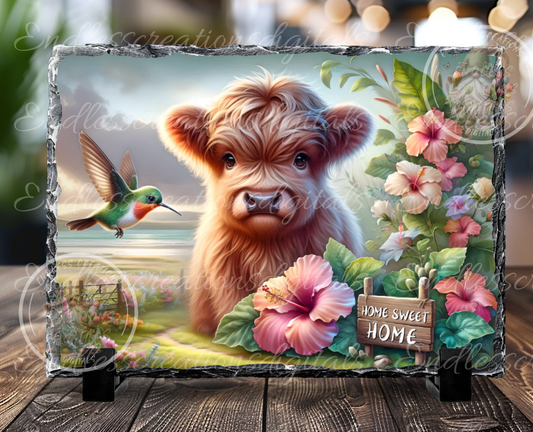 TROPICAL HIBISCUS HIGHLAND COW SUMMER