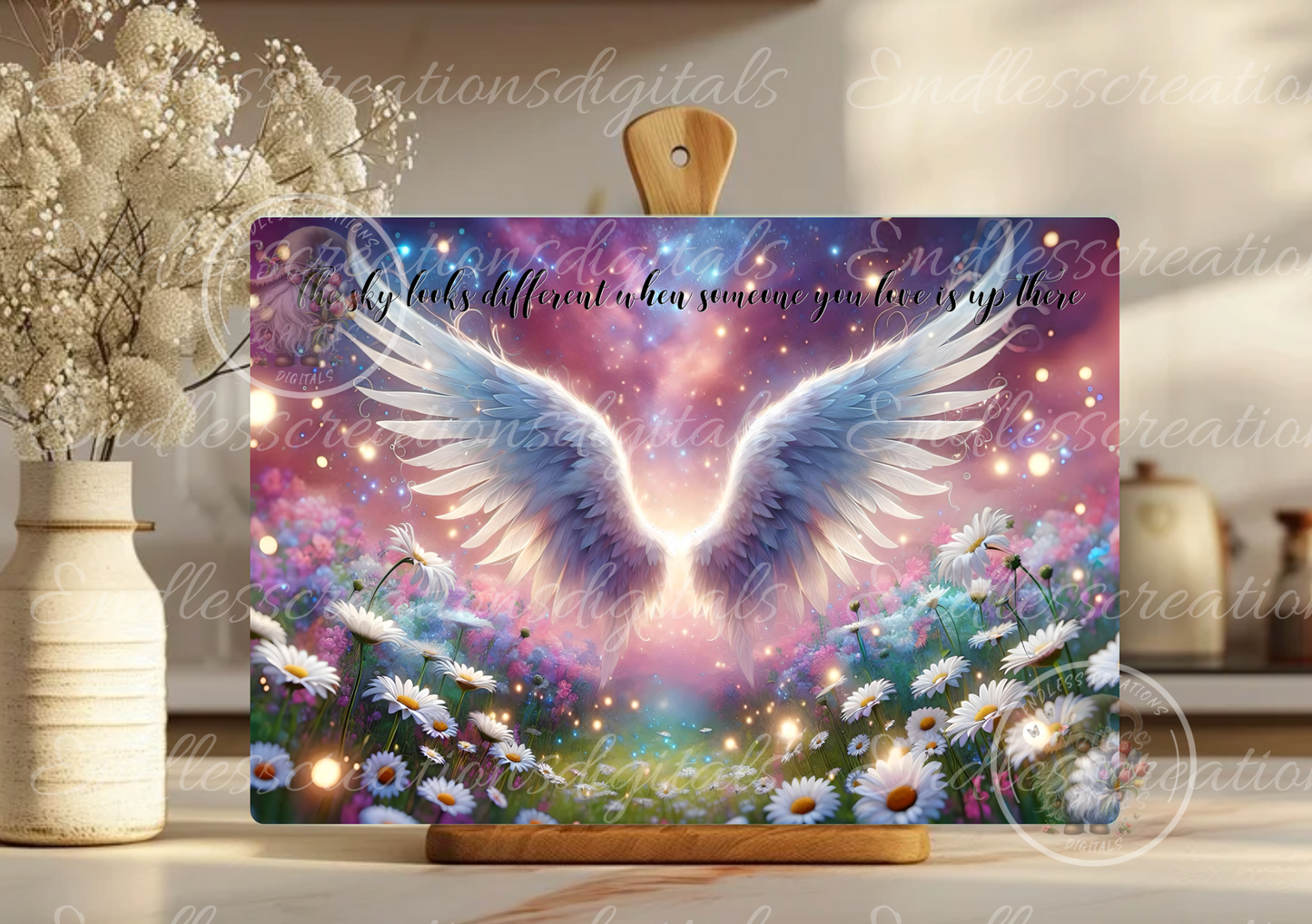 MEMORIAL ANGEL WINGS RECTANGLE