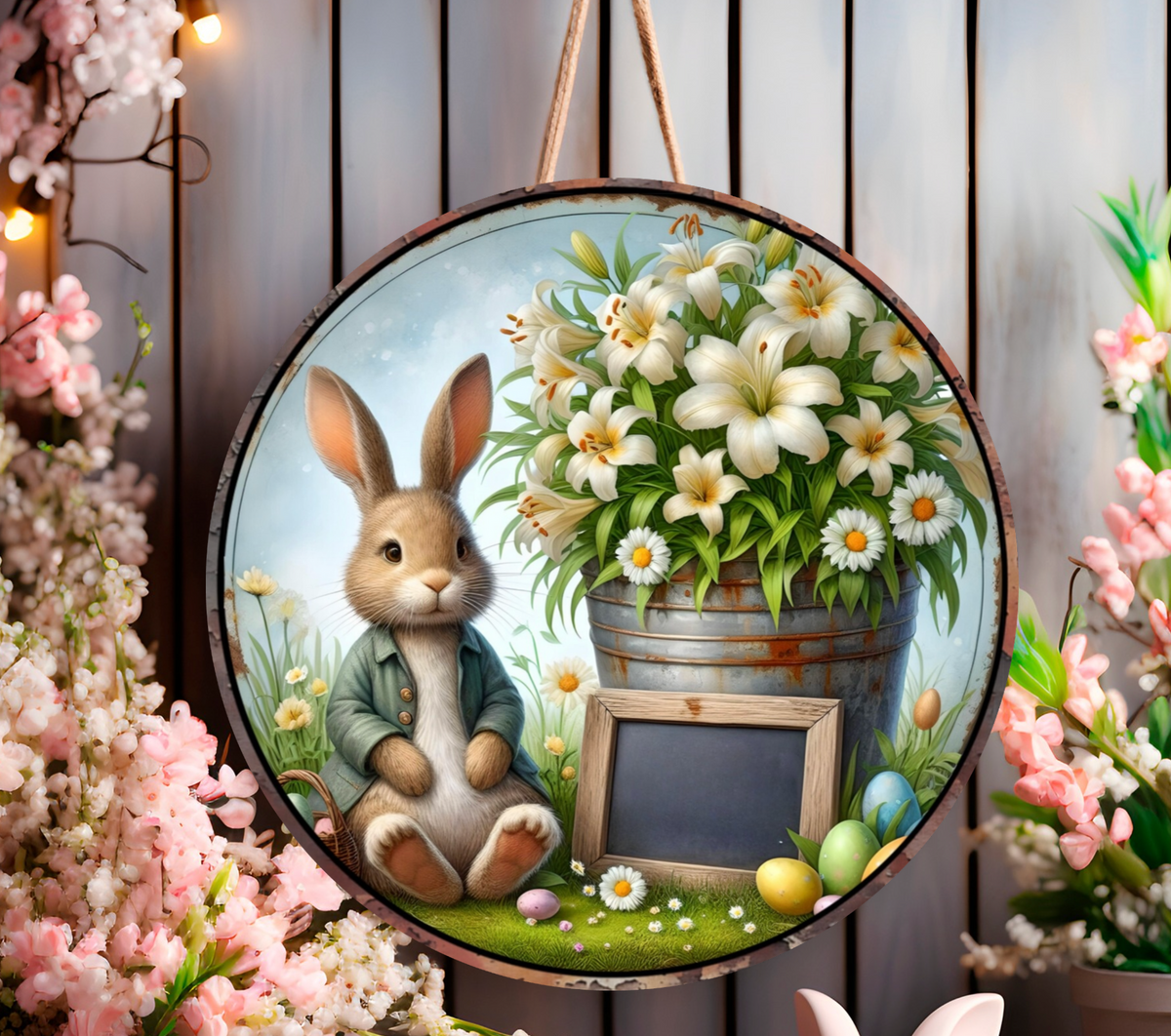 EASTER SUBLIMATION door hanger, wreath sign png, for sublimation high resolution