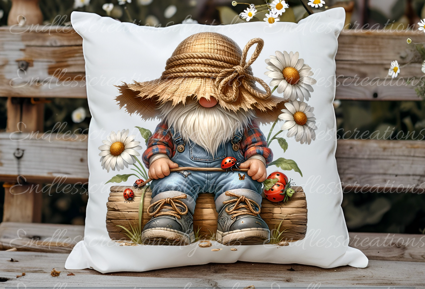 HONEY BEE and DASIY LADYBUG GNOME TRANSPARENCIES