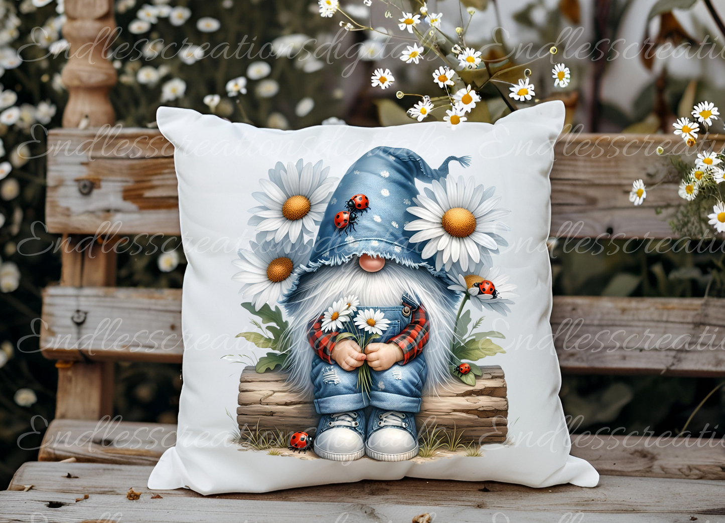 HONEY BEE and DASIY LADYBUG GNOME TRANSPARENCIES