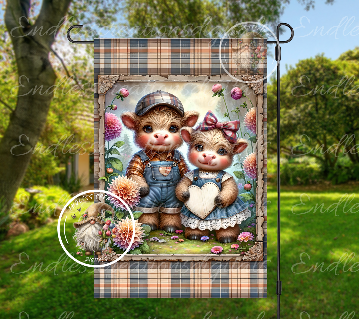 WELCOME HIGHLAND COWS Spring/Summer Garden Flag