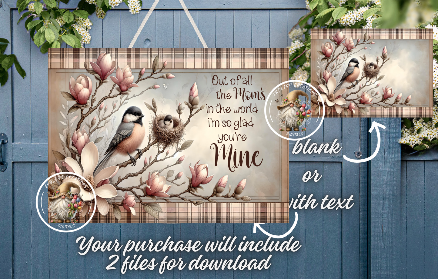 MAGNOLIA CHICKADEES MOTHERS DAY RECTANGLE