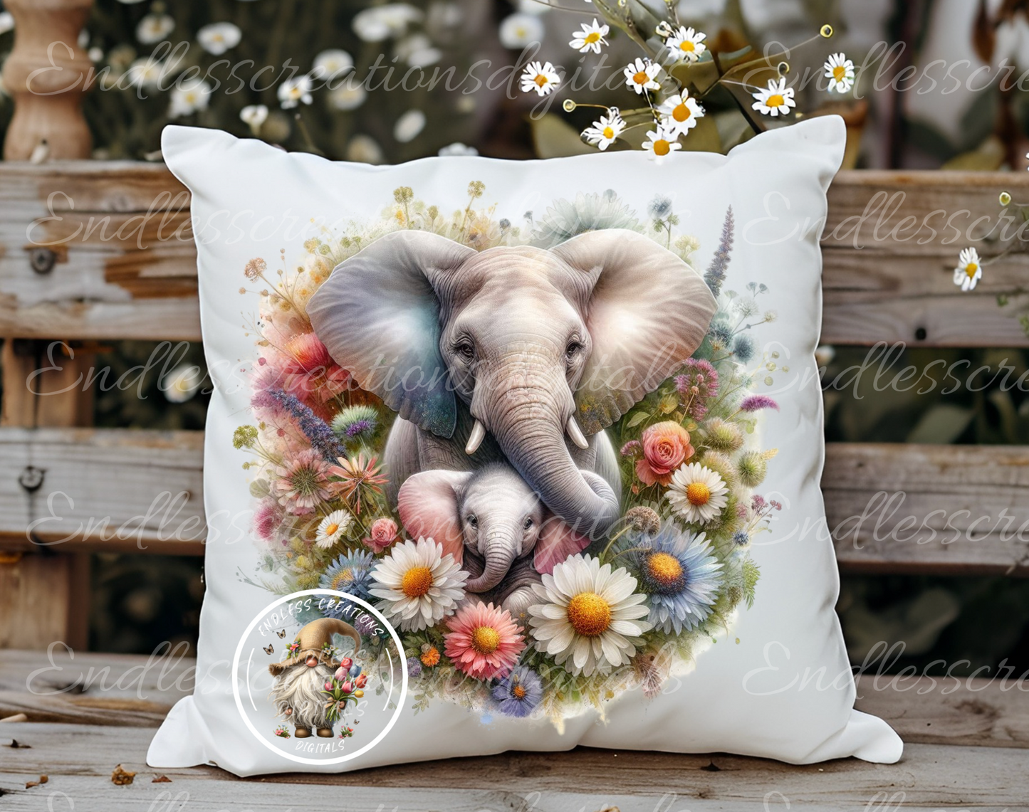 FLORAL ELEPHANT RECTANGLE CUTTING BOARD/TRANSPARENCIES BUNDLE