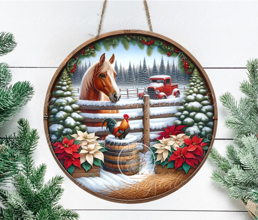 WINTER HORSE TRUCK ROUND