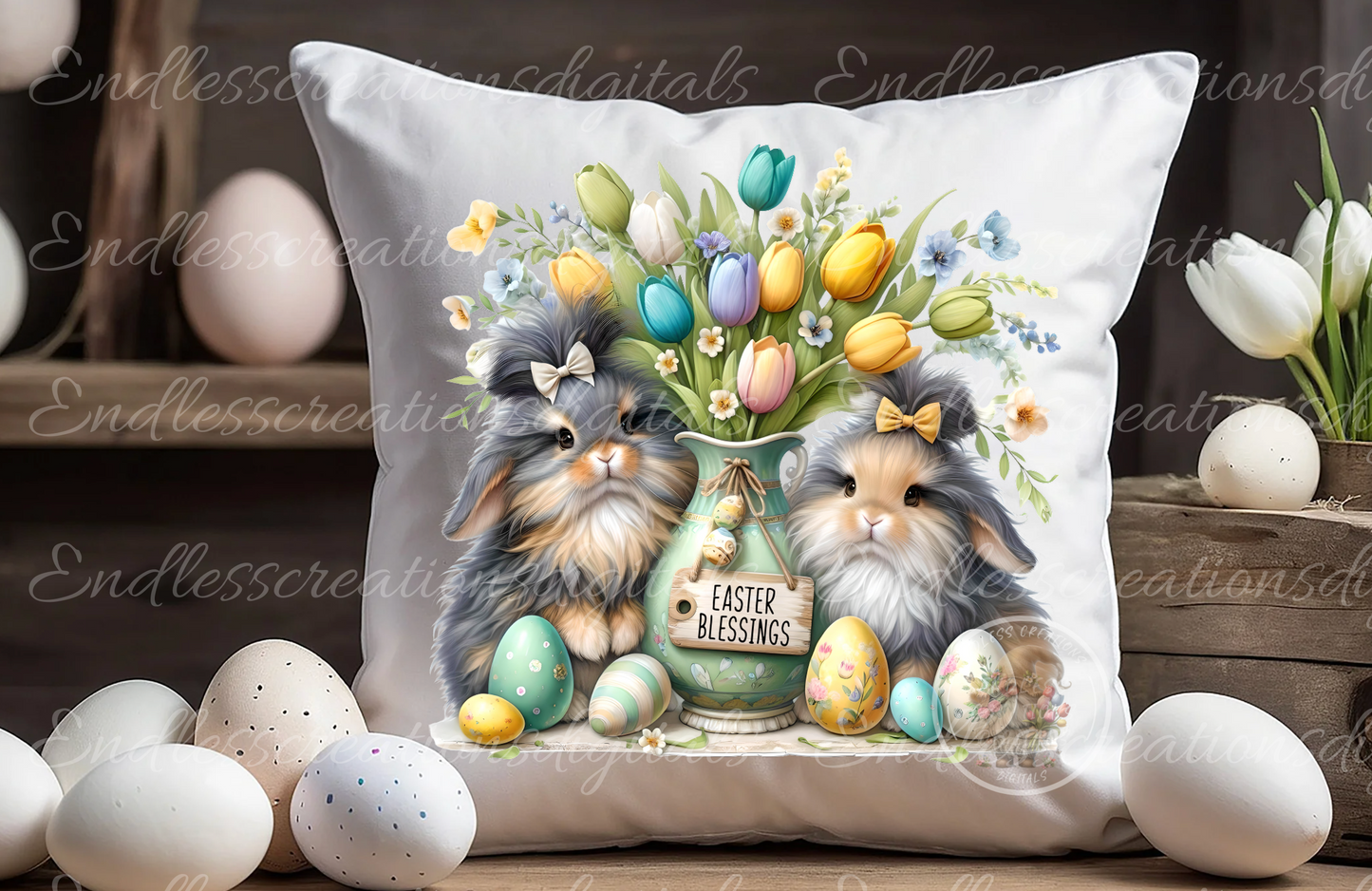 6 ADORABLE EASTER TRANSPARENCIES WITH TEXT