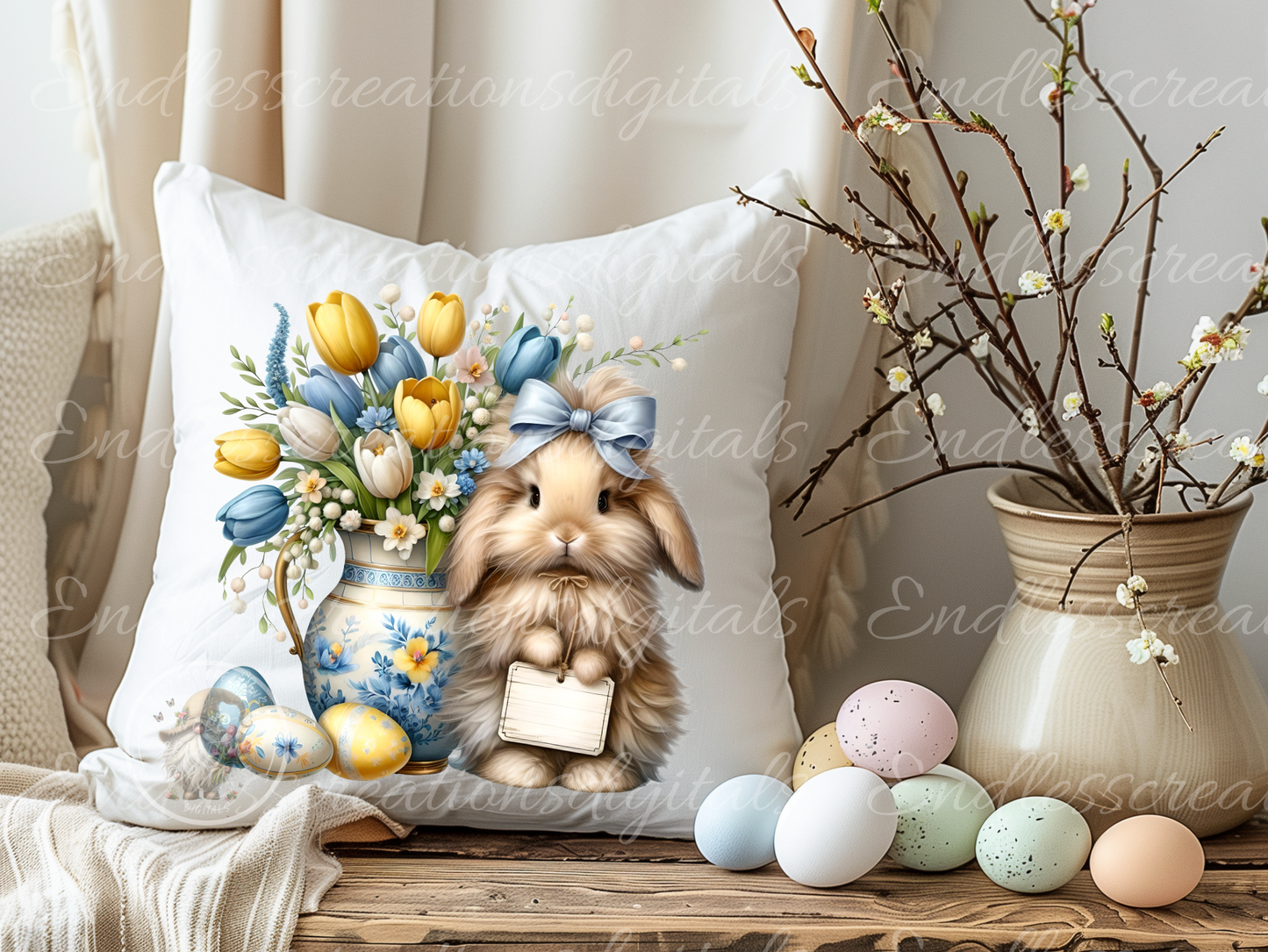 6 ADORABLE BLANK EASTER TRANSPARENCIES