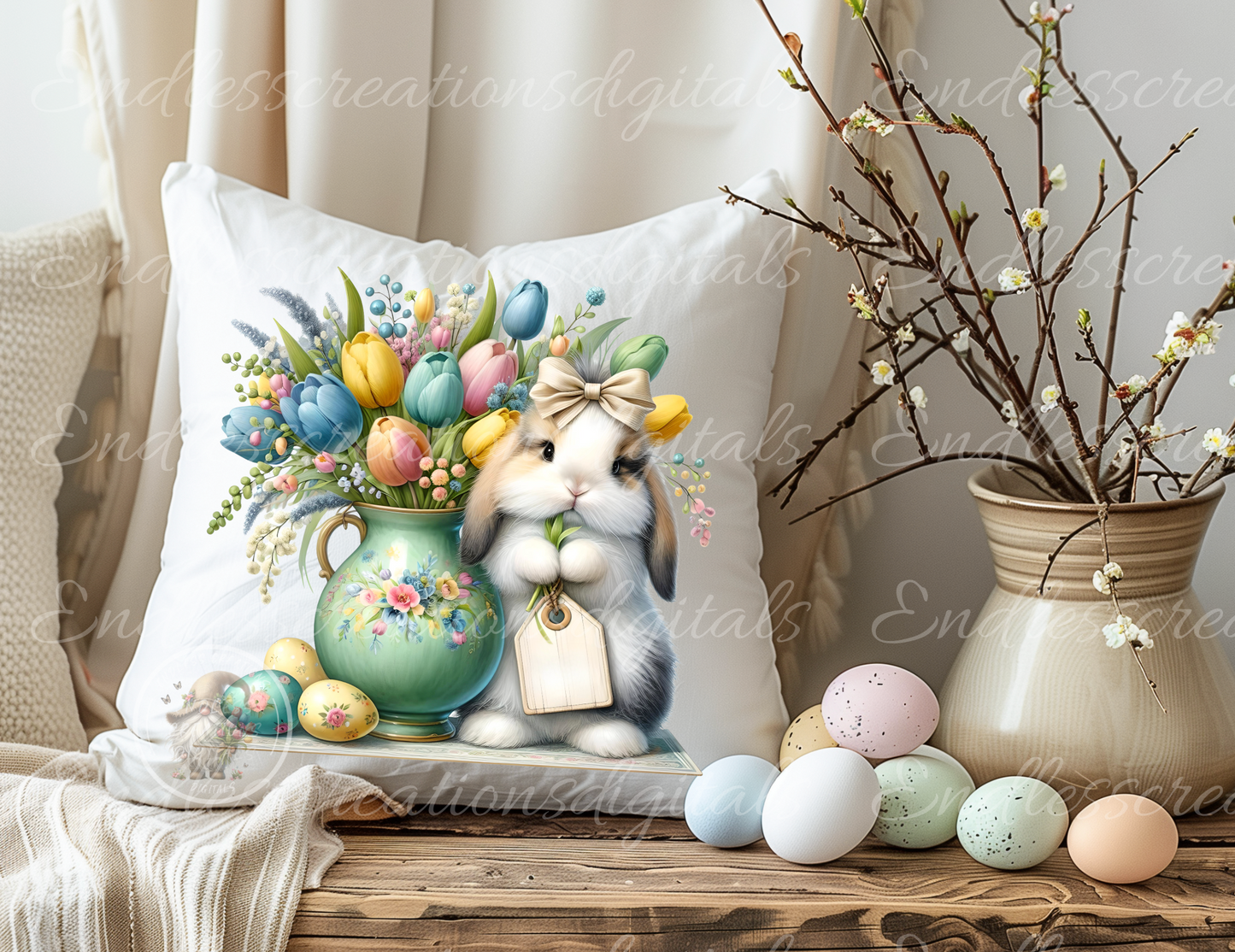 6 ADORABLE BLANK EASTER TRANSPARENCIES