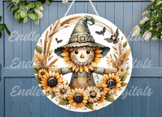 FALL SCARCROW SUNFLOWER ROUND