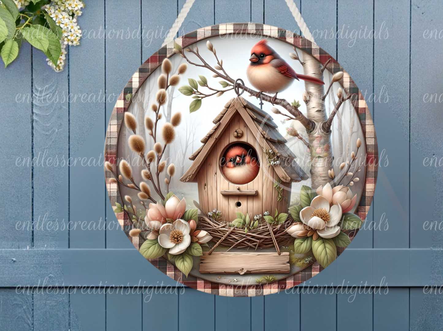 SPRING BABY CARDINALS HOME SWEET HOME