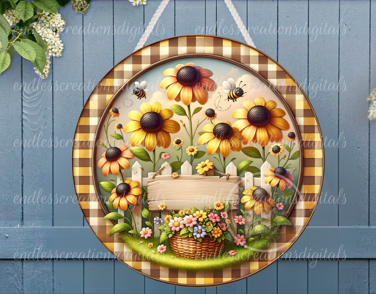 SUMMER BEE FLORAL ROUND