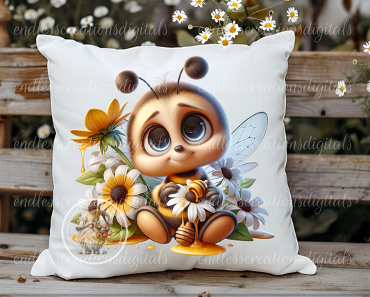 SUMMER FLORAL BEES SET OF 6 TRANSPARENCIES