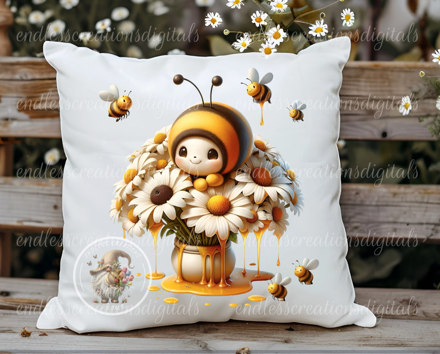 SUMMER FLORAL BEES SET OF 6 TRANSPARENCIES