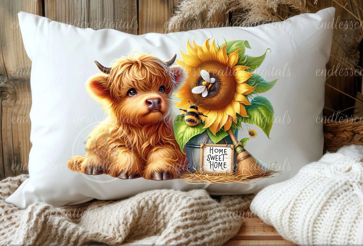 SUNFLOWER HIGHLAND COW TRANSPARENCIES