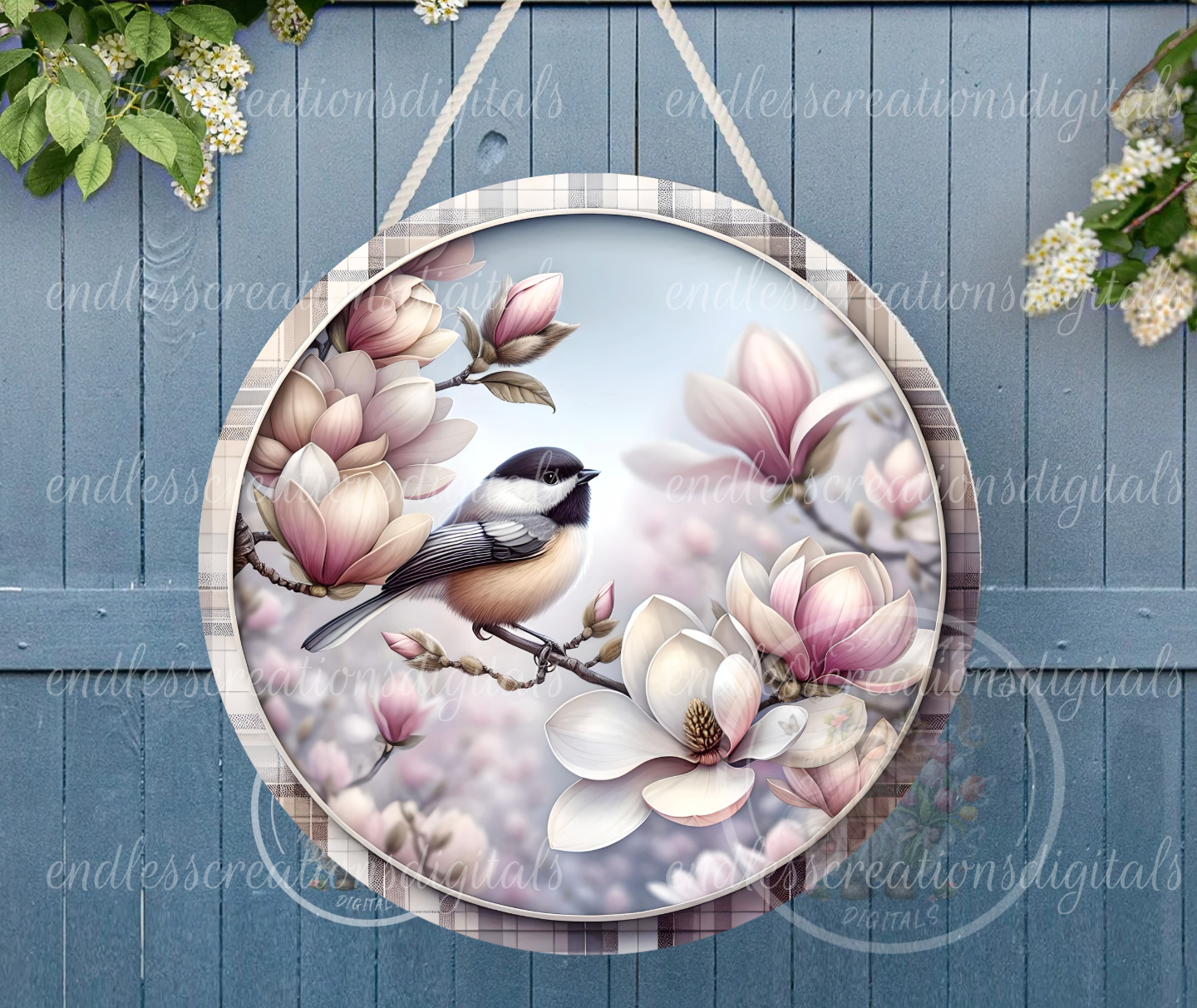 SPRING FLORAL CHICKADEE