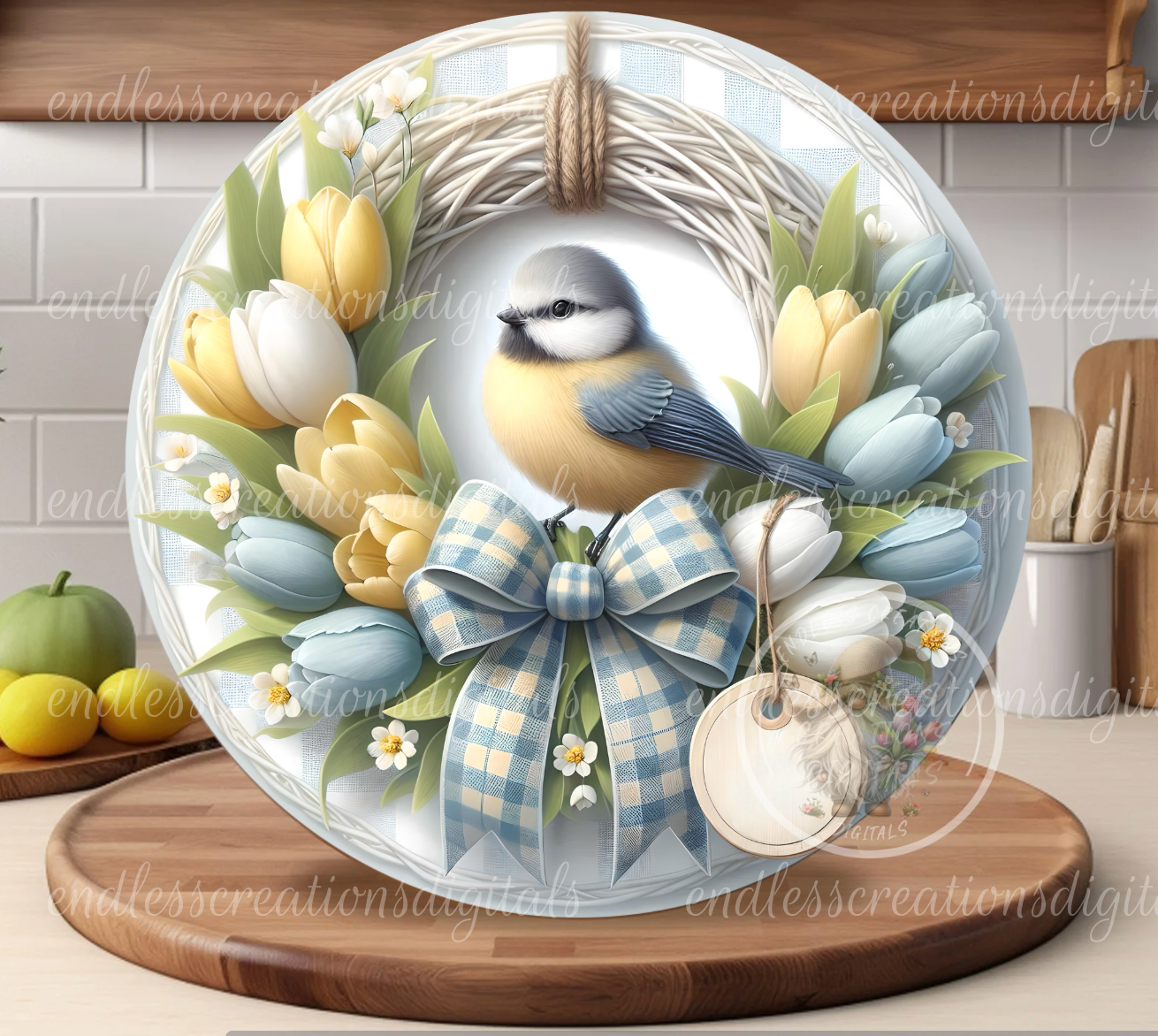 SPRING TULIP WREATH ROUND