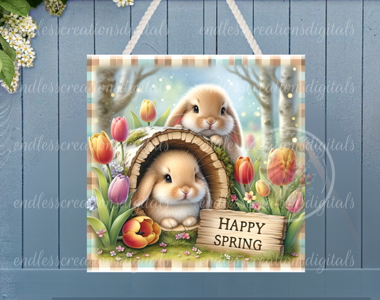 CUTE SPRING BUNNIES BUNDLE OF 6 DESIGNS WITH TEXT