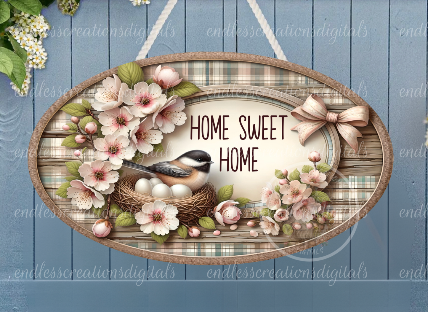 HELLO SPRING CHERRY BLOSSOM BUNDLE OF 6 WITH TEXT
