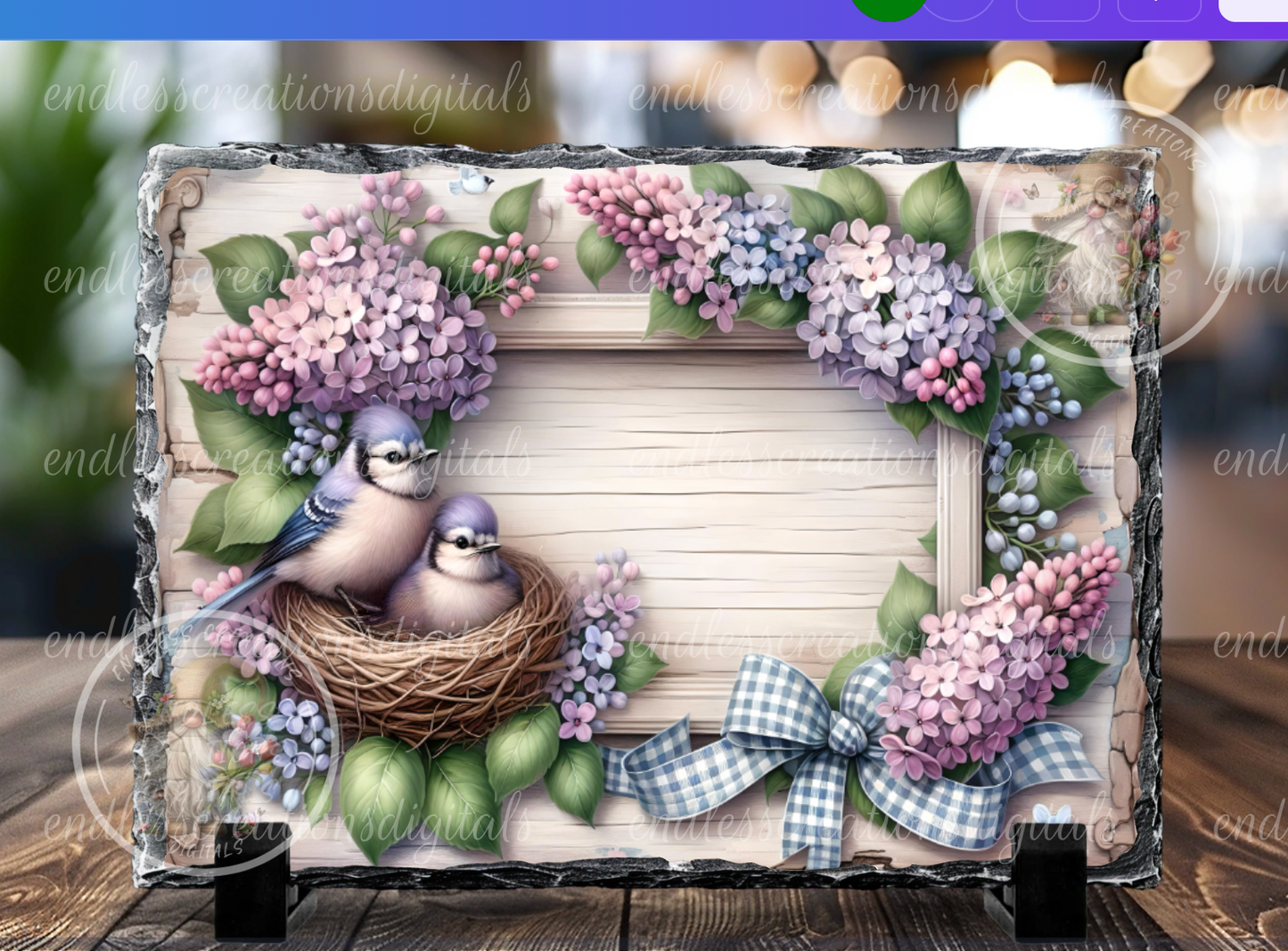 SPRING LILACS BLUEJAY RECTANGLE