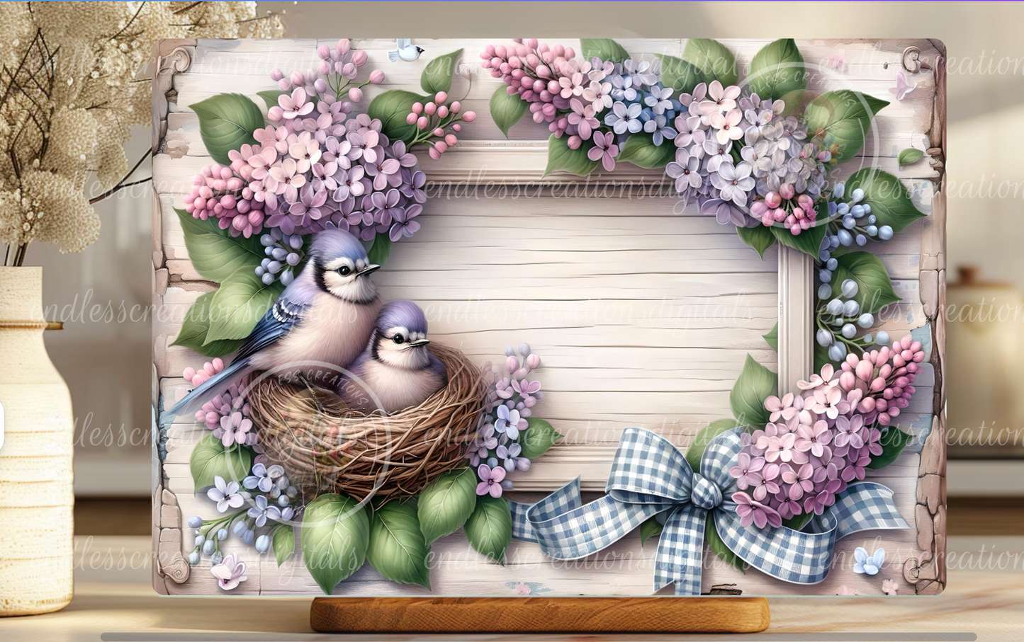 SPRING LILACS BLUEJAY RECTANGLE