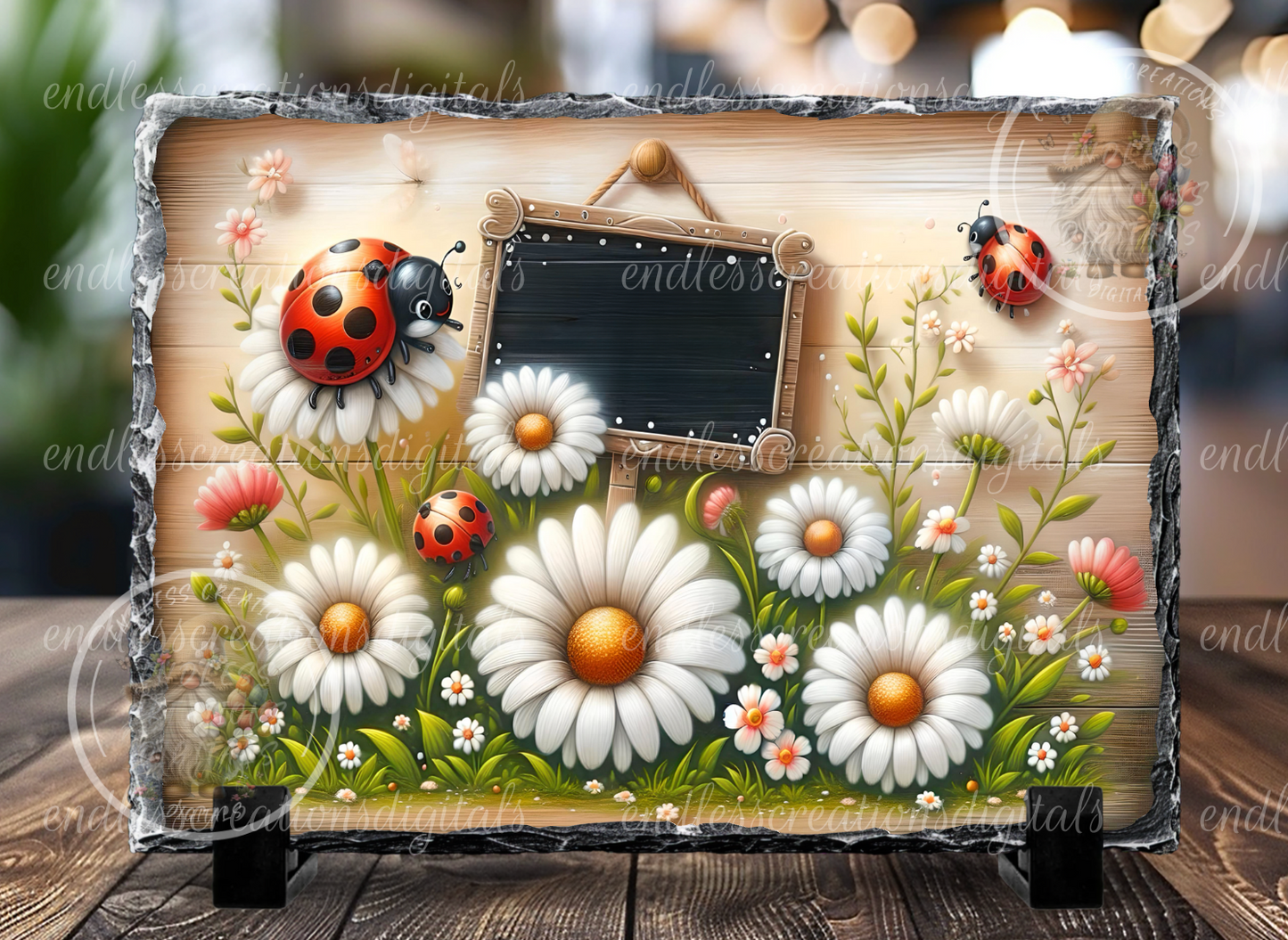 HOME SWEET HOME LADY BUG SUMMER DAISY RECTANGLE