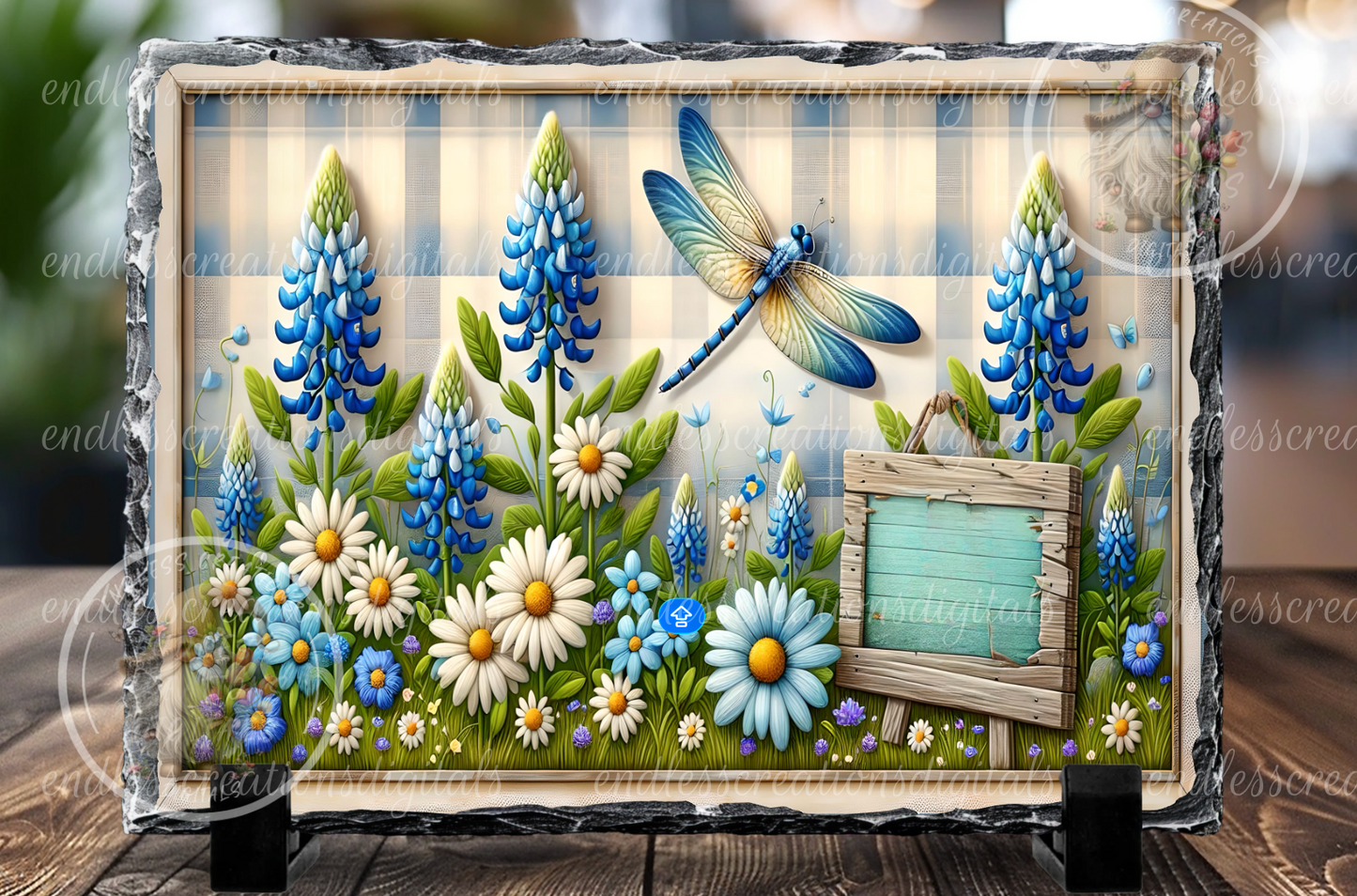SUMMER DRAGONFLY FLORAL RECTANGLE