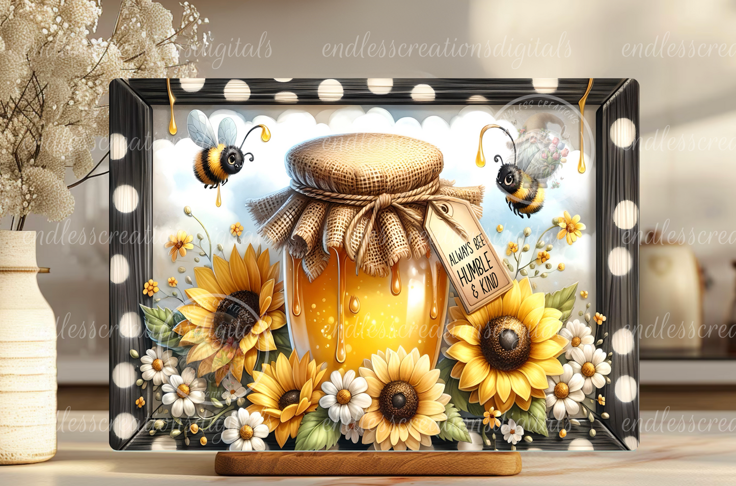 SUMMER BEE FLORAL RECTANGLE