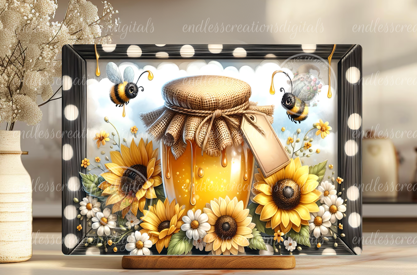 SUMMER BEE FLORAL RECTANGLE