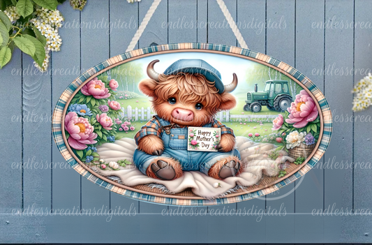 MOTHERS DAY HIGHLAND FLORAL OVAL DIGITAL