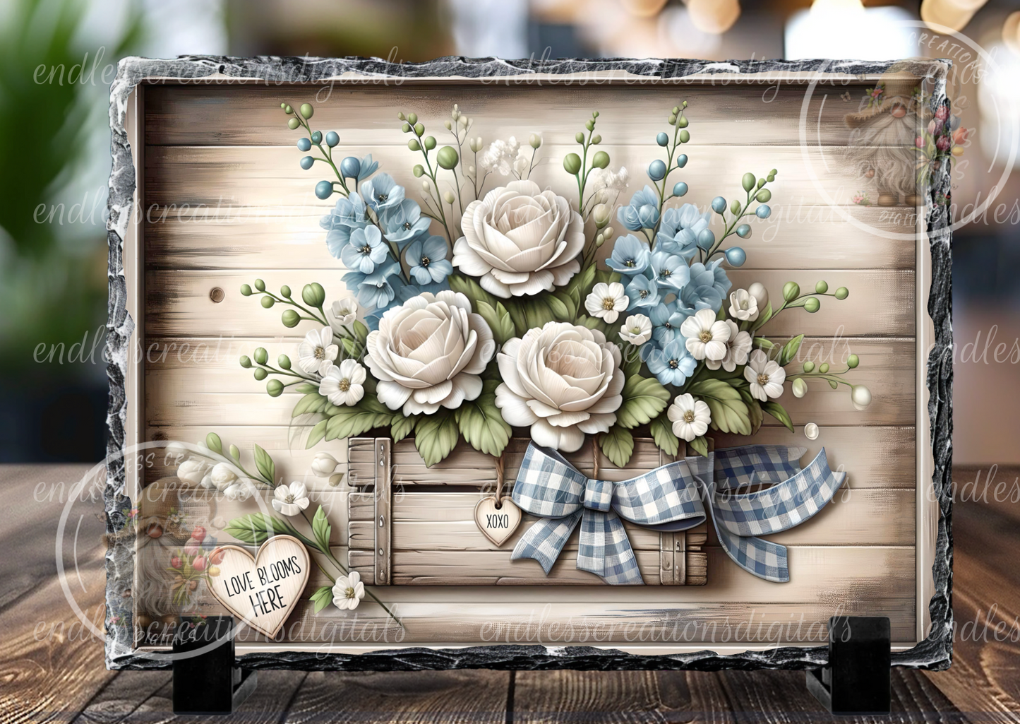 RUSTIC FLORAL PLANTER RECTANGLE