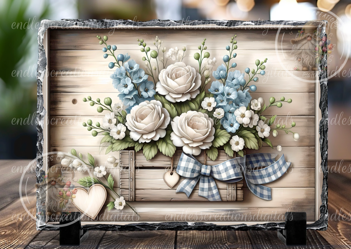 RUSTIC FLORAL PLANTER RECTANGLE