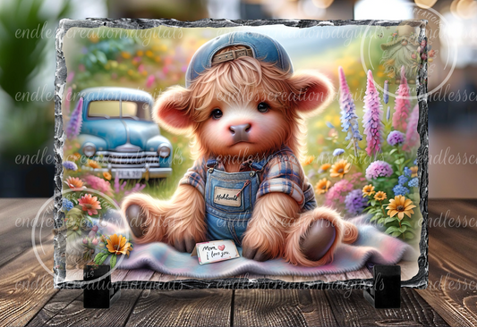 CUTE BABY HIGHLAND SUMMER FLORAL RECTANGLE
