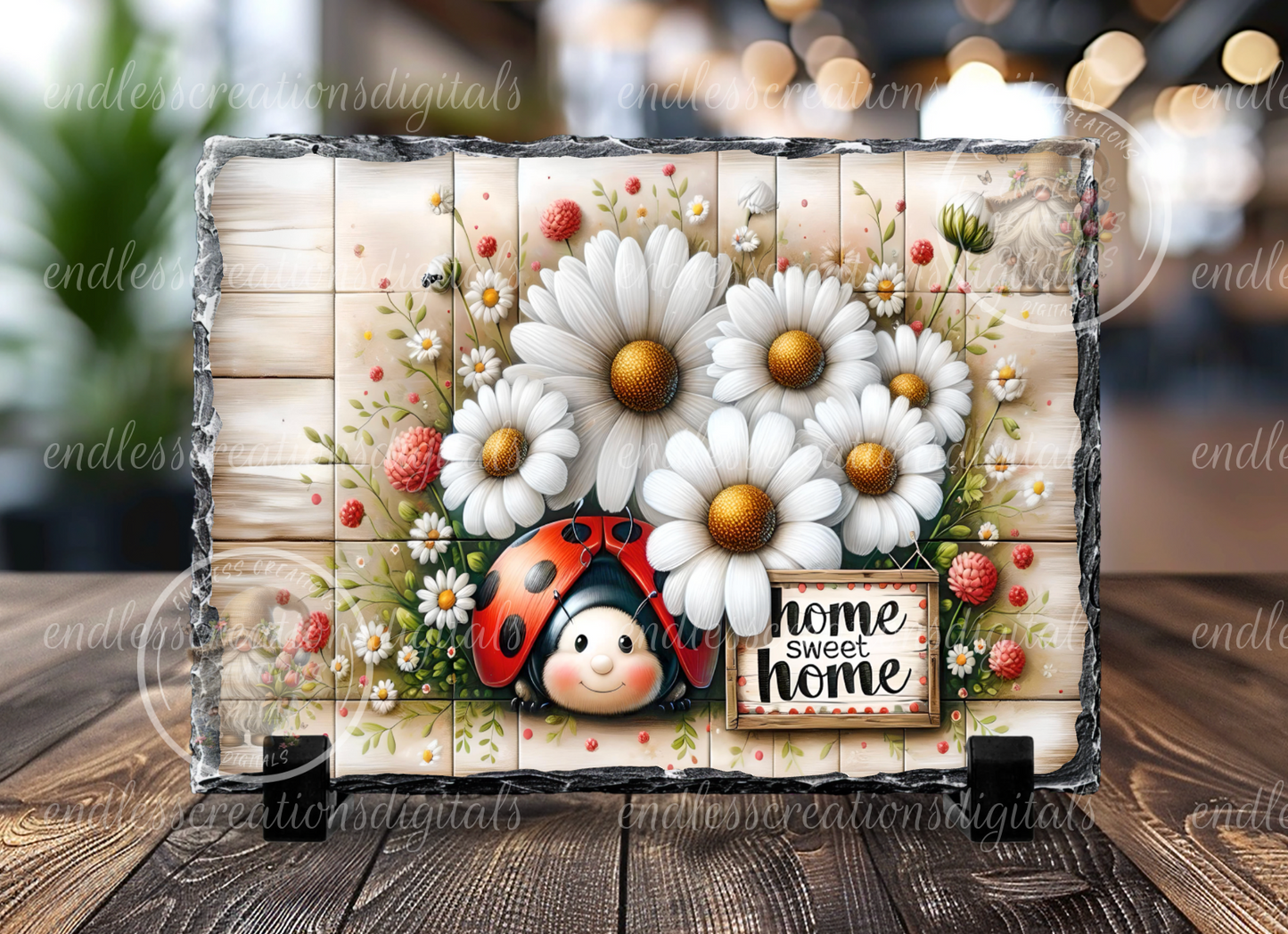 SUMMER LADYBUG FLORAL RECTANGLE