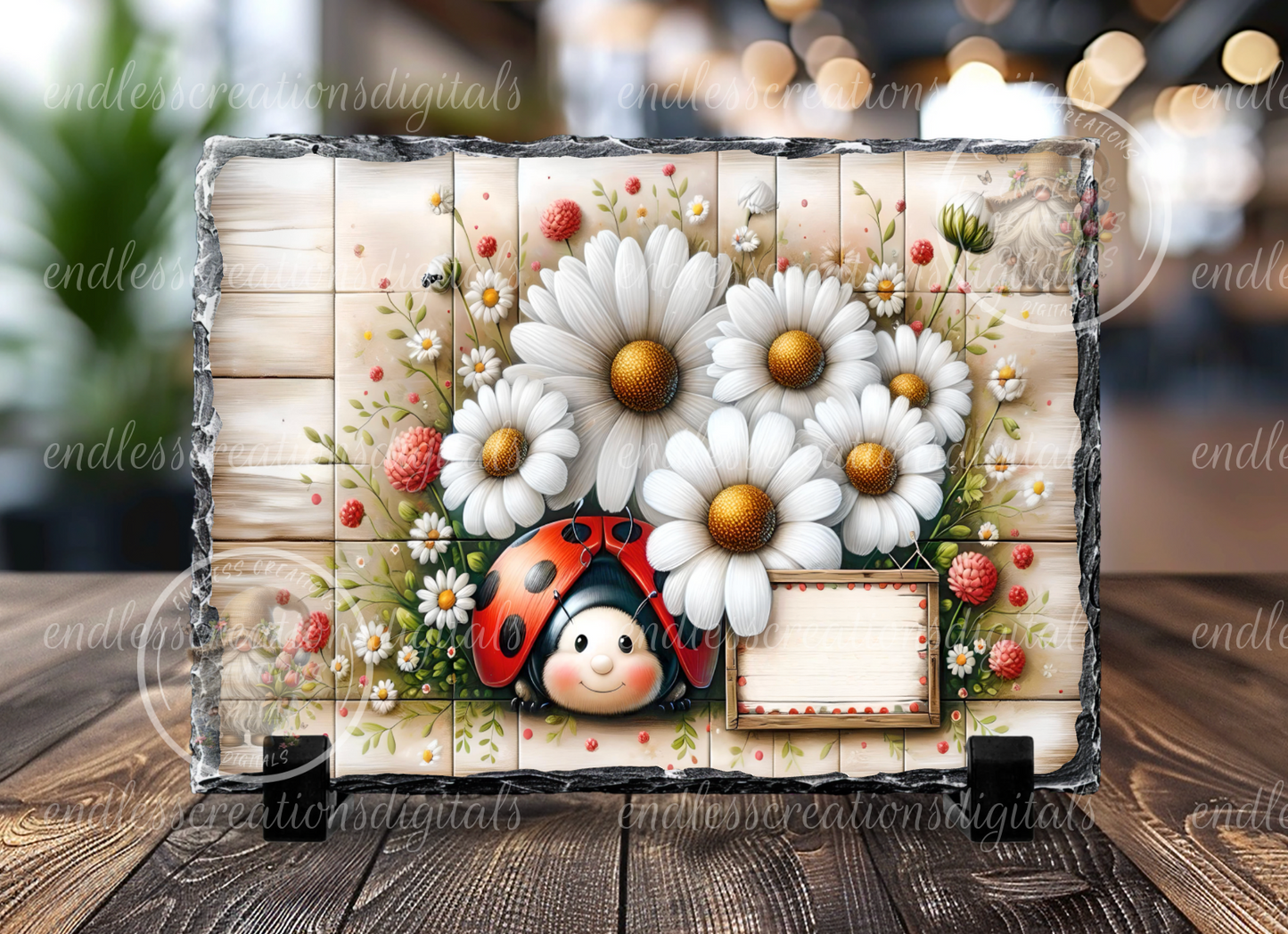 SUMMER LADYBUG FLORAL RECTANGLE