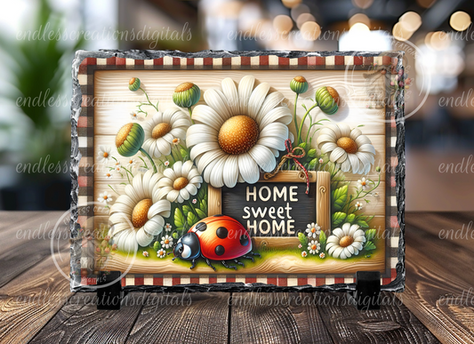 HOME SWEET HOME SUMMER LADY BUG RECTANGLE