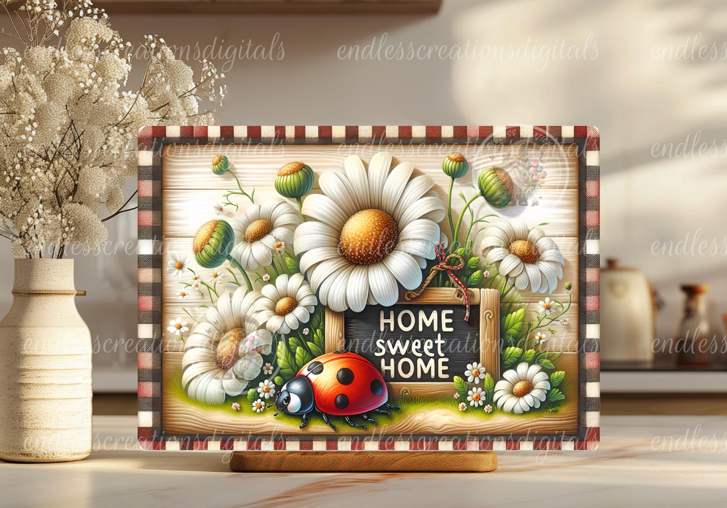 HOME SWEET HOME SUMMER LADY BUG RECTANGLE