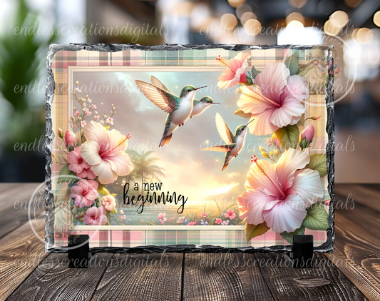 TROPICAL HUMMINGBIRD SUMMER RECTANGLE