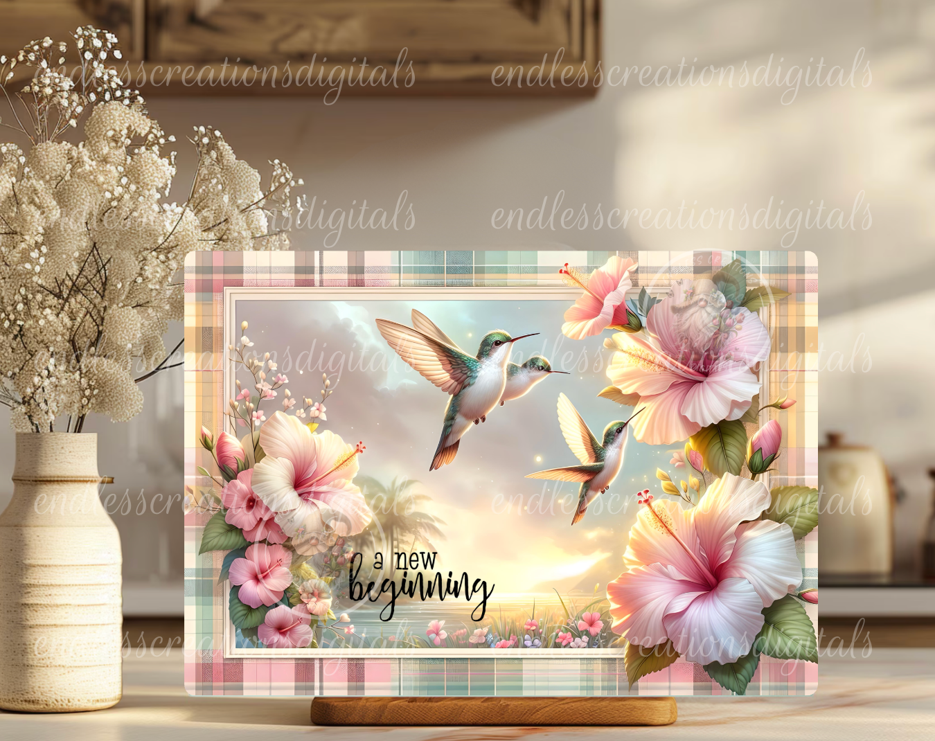 TROPICAL HUMMINGBIRD SUMMER RECTANGLE