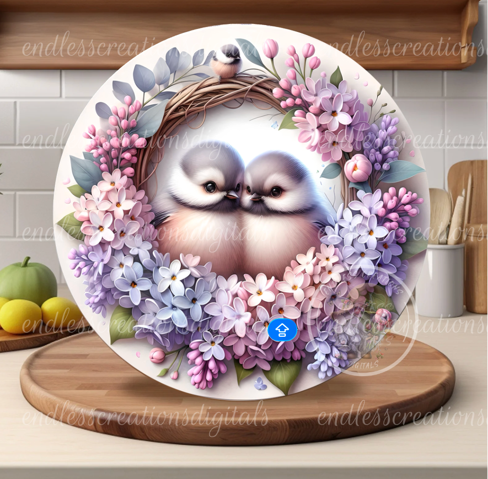 SPRING LILAC CHICKADEES