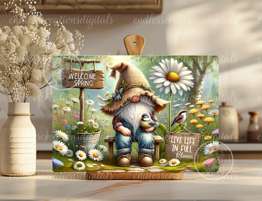 LIVE LIFE IN FULL BLOOM SPRING GNOME