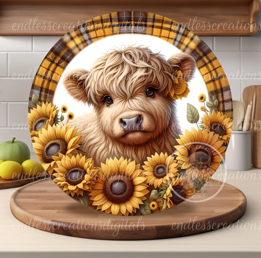 SUMMER SUNFLOWER HIGHLAND COW