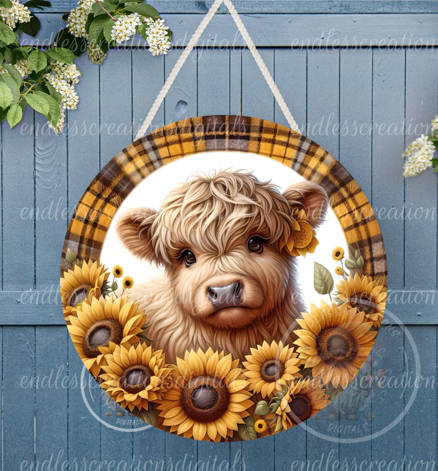 SUMMER SUNFLOWER HIGHLAND COW