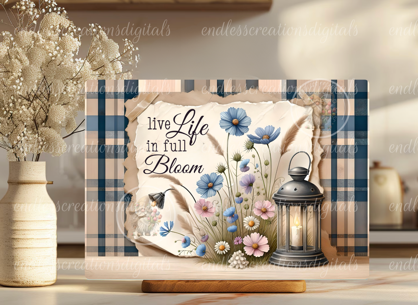 SPRING FLORAL LANTERN RECTANGLE