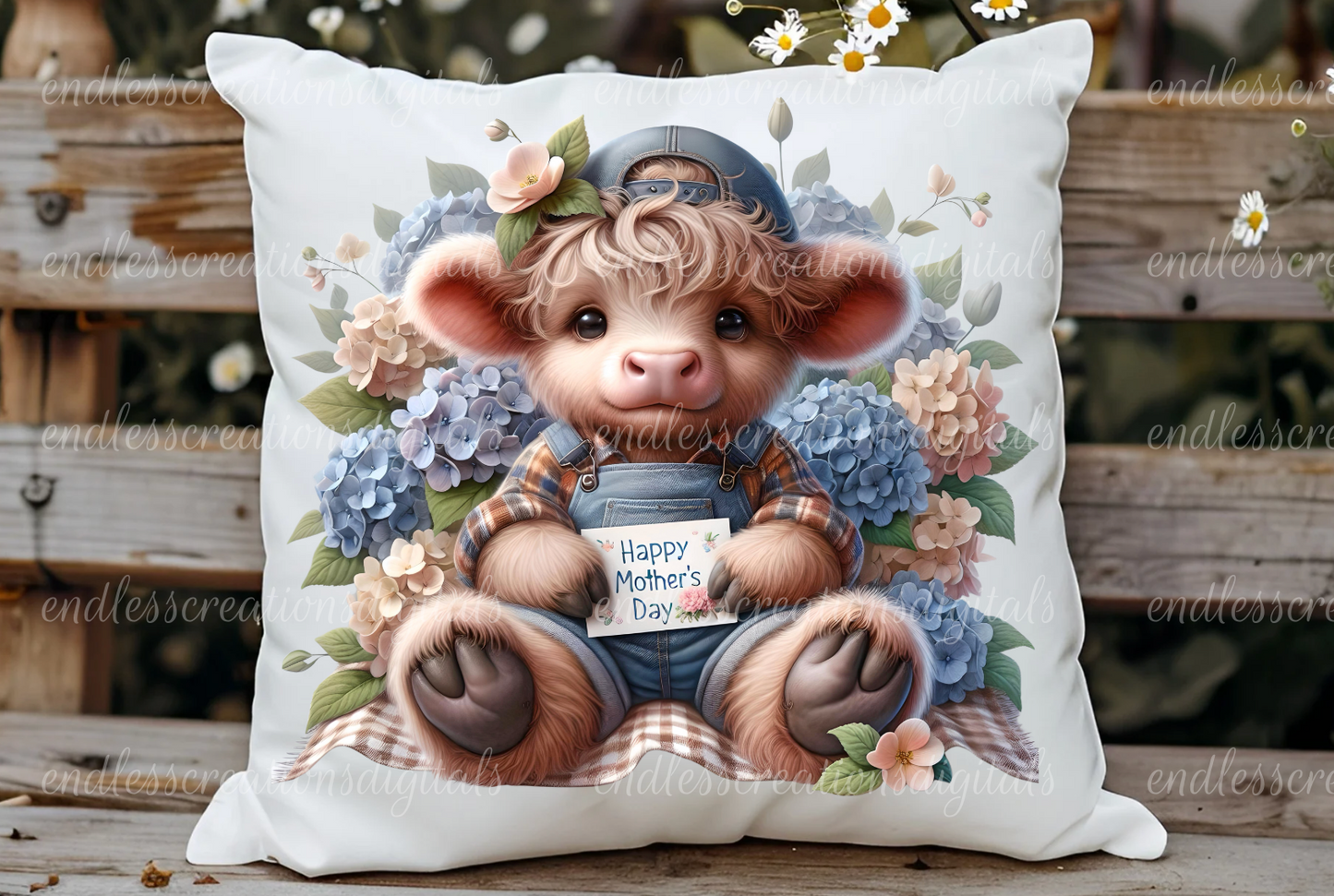 MOTHERS DAY HIGHLAND COWS SET OF 6 TRANSPARENCIES