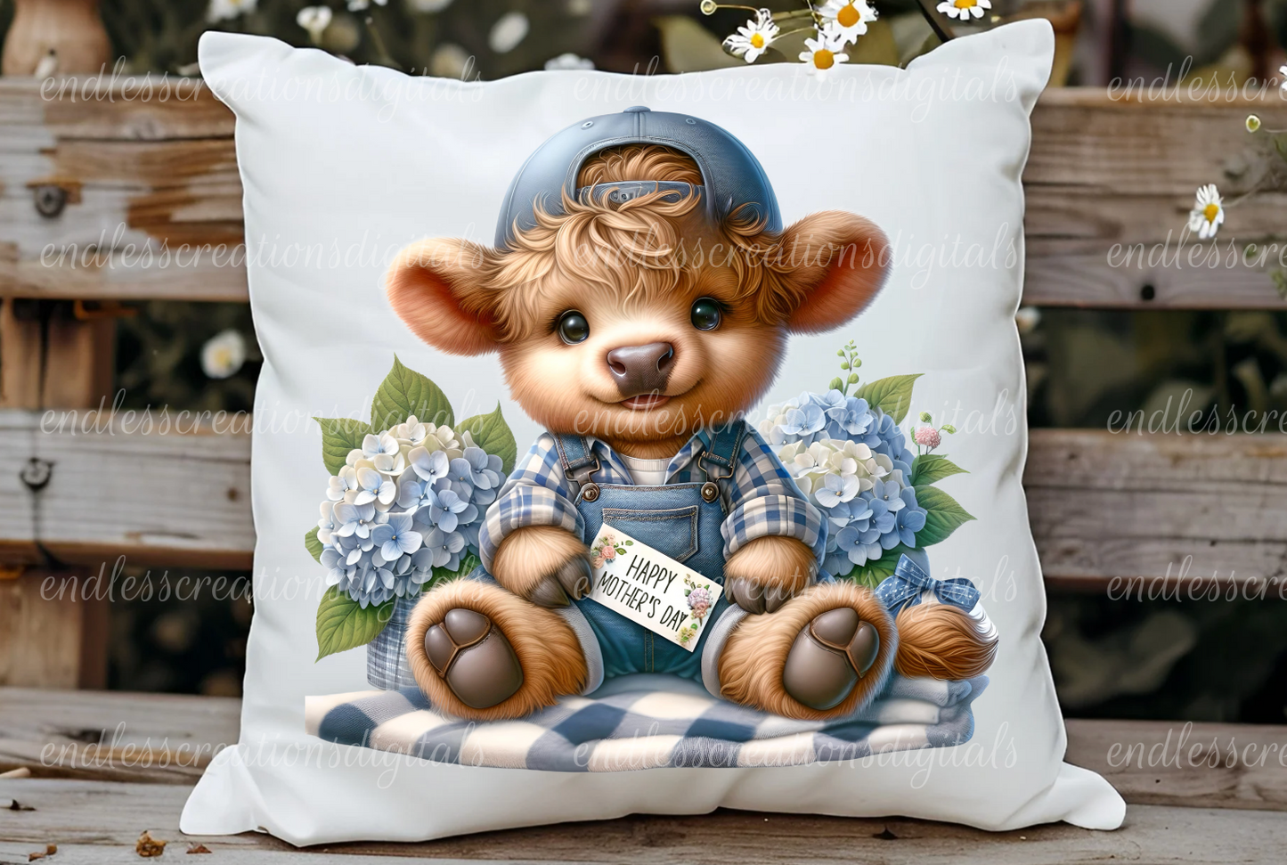 MOTHERS DAY HIGHLAND COWS SET OF 6 TRANSPARENCIES