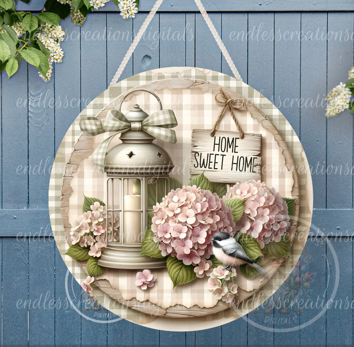 SPRING HYDRANGEAS FLORAL ROUND