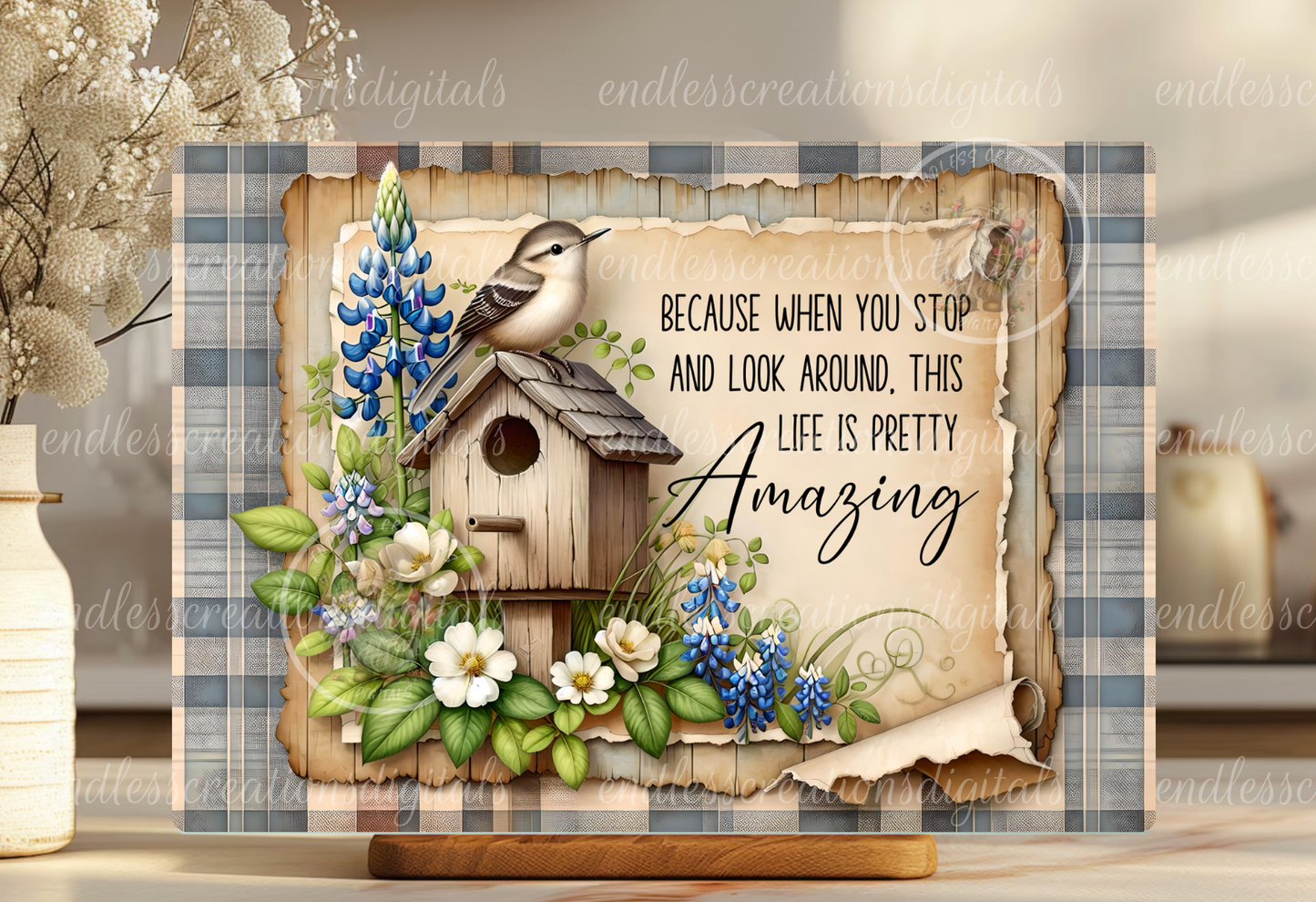 MOCKINGBIRD BLUEBONNET FLORAL