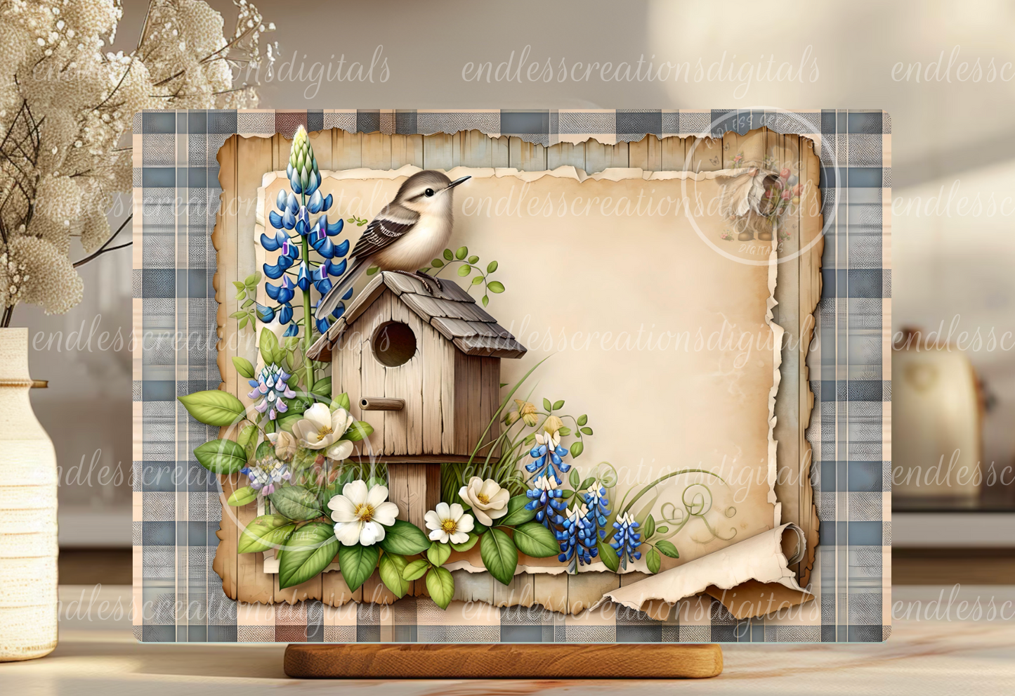 MOCKINGBIRD BLUEBONNET FLORAL
